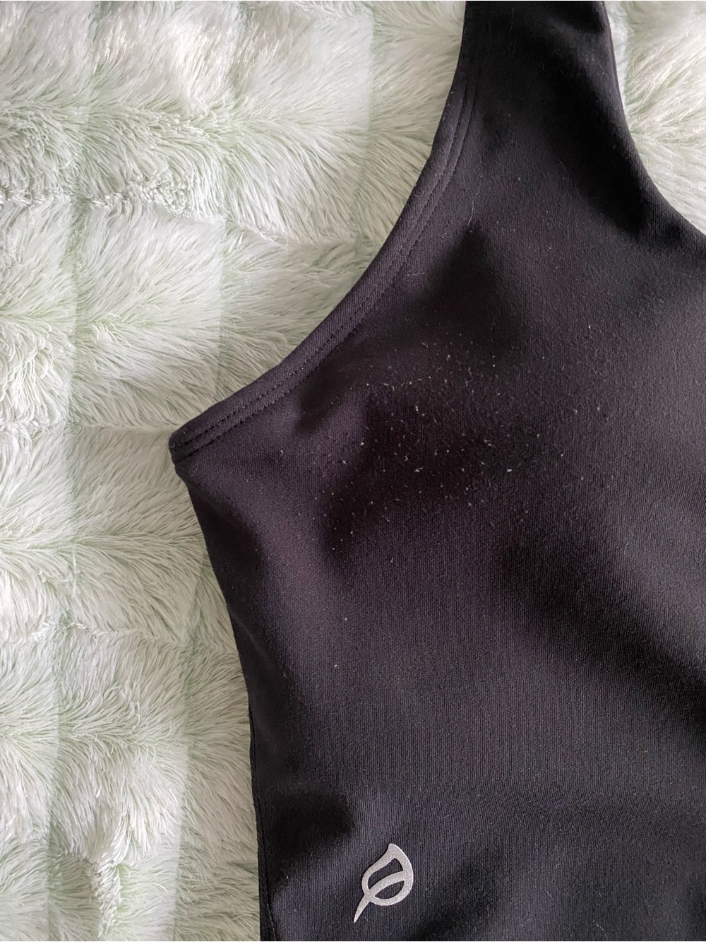 P’tula Cropped Tank with Built-in Bra — Black, Small - Picture 9 of 9